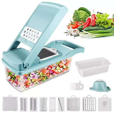 £16.19 • Buy 12in1 Vegetable Chopper Salad Fruit Mandolin Slicer Food Dicer Cutter Peeler