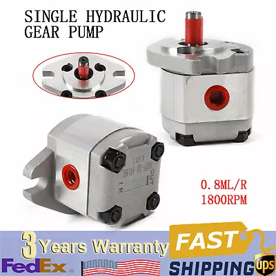 High-Pressure Mini Hydraulic Gear Pump SAE Flat Key 0.8ML/R 4300RPM PT3/8'' • $49