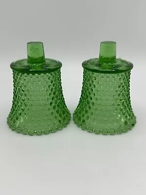 Vintage Green Glass Hobnail Votive Peg Cup Candle Holder Hong Kong Homco • $10