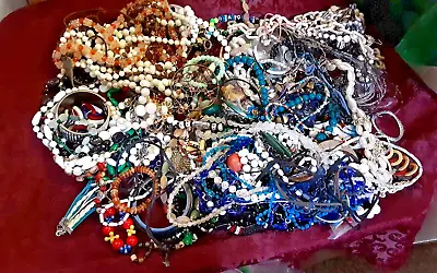 5 Pounds Vintage Costume Jewelry All Wearable.  Necklaceses Bracelets Earrings • $10