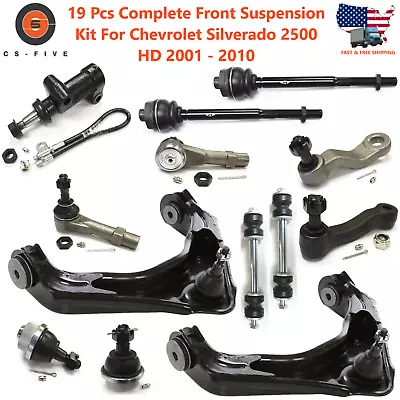 $229.99 • Buy 19 Pcs Complete Front Suspension Kit For Chevrolet Silverado 2500 HD 2001 - 2010