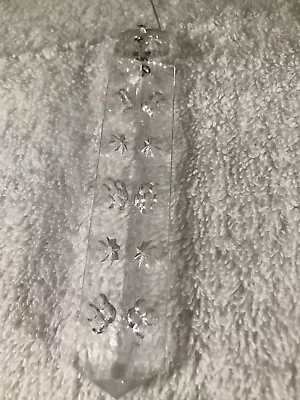 Vintage Clear Glass Crystal  COFFIN  Chandelier Replacement Part Prism Flower 6  • $18.95