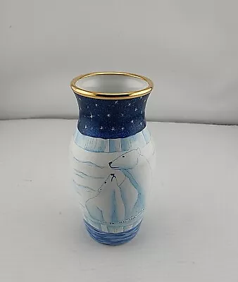 Moorcroft Made In England Enamel Limited Edition Polar Bear Vase 142/200 • $325