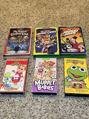 The Muppets VHS Lot Of 6: Muppet Movie Muppet Caper Christmas Muppet Babies • $20.21