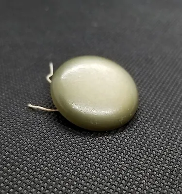 Large Antique Old Button Vegetable Ivory Olive Green Metal Loop Shank Chunky *11 • $14.50