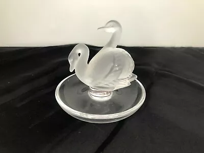 Lalique French Crystal Double Swan Jewelry Tray • $135