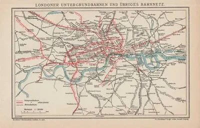 London U-Bahnnetz Tube Underground Original Card By 1912 Map • £12.04