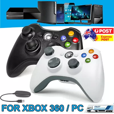 Wired Wireless Game Controller Gamepad For Microsoft XBOX 360 & PC WIN 7 8 10 • $21.49