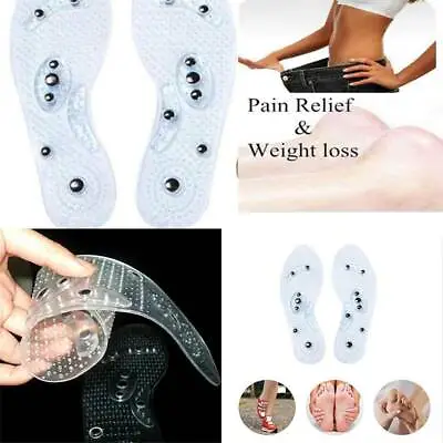 £4.50 • Buy Transparent Magnetic Therapy Silicone Insoles Weight Loss Massage Foot Pads SPM