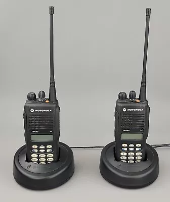 2x Motorola GP680 (GP340) 16-channel UHF Radio Walkie-Talkie - W/ Chargers • £195