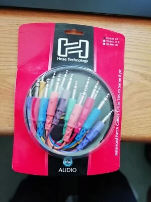 £0.99 • Buy Hosa CSS 800 - BALANCED PATCH CABLES 8PCS. 1/4  TRS JACK TO 1/4  JACK