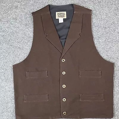 Frontier Classics Vest Mens Large Brown Old West Victorian Single Breasted *d • $32.99