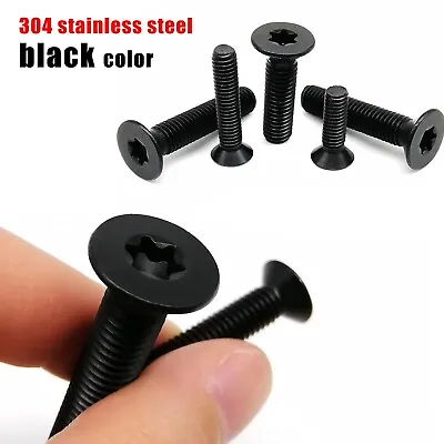 M2-M8 Black Stainless Steel Six-Lobe Torx Head Flat Countersunk Screw Bolt • $3.89