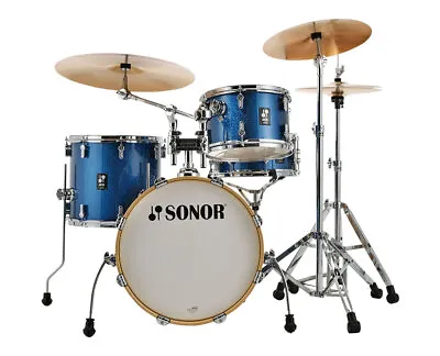 Sonor AQX Jazz 4-pc Shell Pack W/ 18  Kick - Blue Ocean Sparkle - Used • $569.99