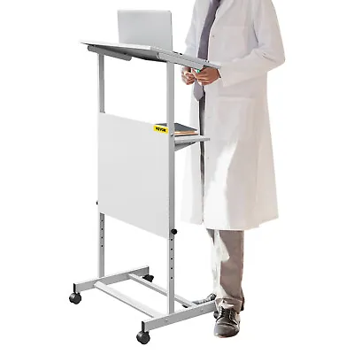 VEVOR Podium Lectern Presentation Lectern Height AdjustmentPodium Stand White • $44.69