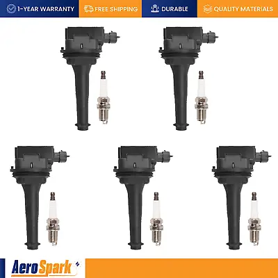 Ignition Coil & Platinum Spark Plug For Volvo C70 S60 S70 S80 XC70 XC90 UF341 • $85.25