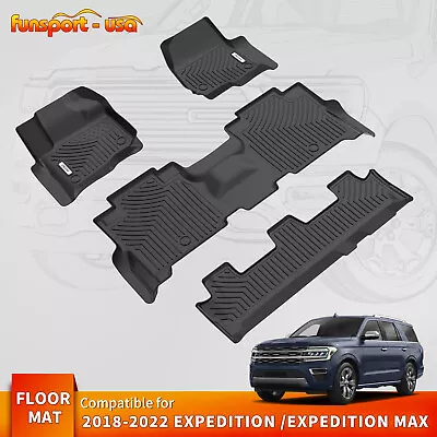 Floor Mats Liner Set For 2018-2024 Ford Expedition /Expedition Max All-Weather • $99.99