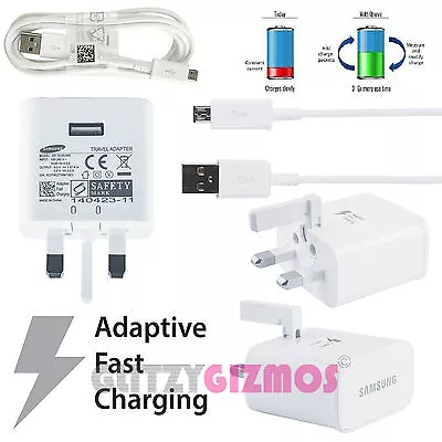 Genuine Real Samsung Galaxy Adaptive Fast Quick Rapid Charger & Micro Usb Cable • £2.95