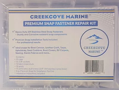 CreekCove Marine Premium Snap Fastener Repair Kit 201 + Tools! New LQQK  • $19.99