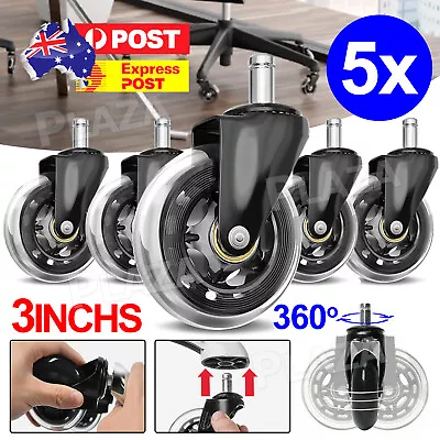 5X Rollerblade Chair Wheels Rolling Grip Office Caster Desk Ring 3Inch Universal • $18.95