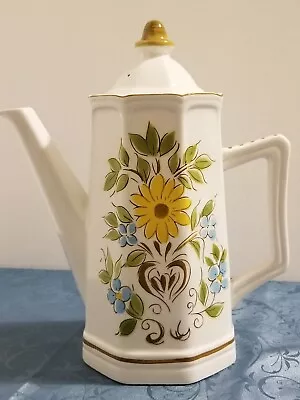 Vintage Mikasa Terra Stone Siena Tea Pot / Coffee Pot Floral Design 10  • $49.99