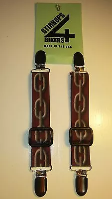 Stirrups 4 Bikers .. Motorcycle Rider Pant Clips Bungee Clamps....chain • $19.99