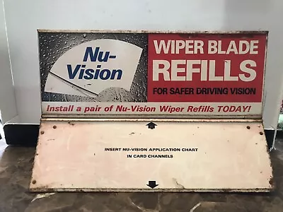 Vintage Metal Nu-Vision Wiper Blades Refills Metal Store Display Sign • $131.96