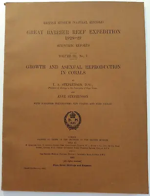 Great Barrier Reef Expedition 1928-29 Volume III No. 7 1933 Paperback • £13.90