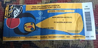 £50 • Buy Manchester United V Bayern Munchen UEFA Champions League Final Ticket 1999
