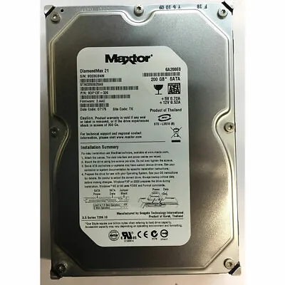 STM3200820AS - Maxtor 200GB 7200 RPM SATA 3.5  HDD • $32