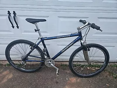 1996 18  Specialized Stumpjumper M2 FS Mountain Bike Dark Blue Satin • $349