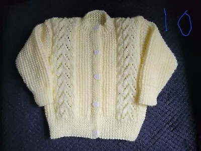 Hand Knit Girls Cardigan Age 12 -18 Months • £11