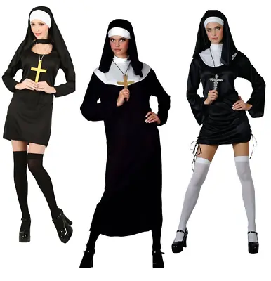 Ladies Nun Costume Adult Sister Act Fancy Dress Sexy Religious Womens Outfit • £15.99