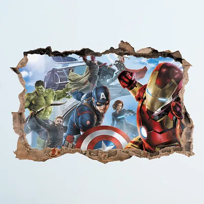 £17.99 • Buy 3D Marvel Avengers Hole In Wall Sticker Art Decal Decor Kids Bedroom Decoration