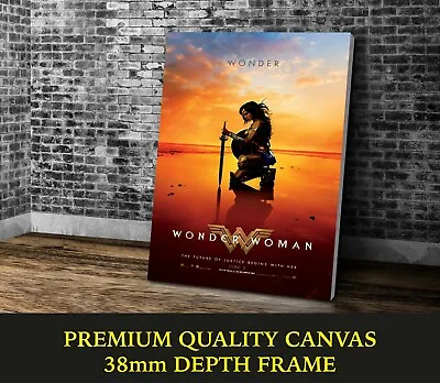Wonder Woman Super Hero Classic Movie Art Large CANVAS Print Gift A0 A1 A2 A3 A4 • £32.62