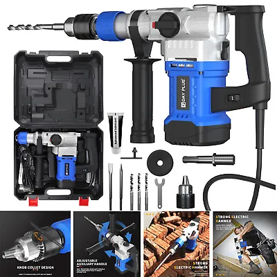 3000W Electric Rotary Hammer Drill 360° Rotating Handle & SDS-Plus Chisel + Case • £53.10