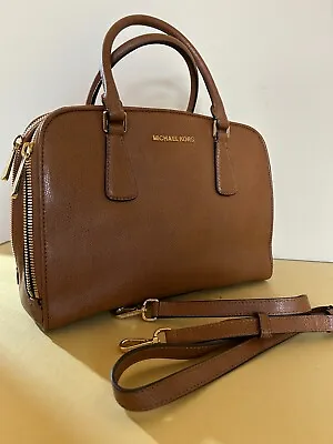 Michael Kors Medium Satchel Shoulder Bag Handbag Purse Crossbody Brown • $80