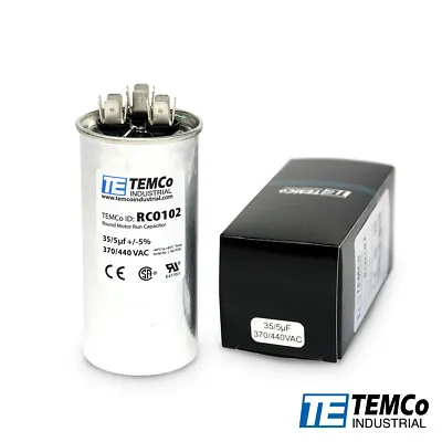 TEMCo 35+5 Uf/MFD 370-440 VAC Volts Round Dual Run Capacitor 50/60 Hz -Lot-1 • $14.45