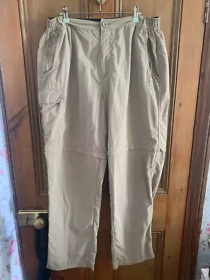 Karrimor Mens Size XL Taupe Walking Trousers With Zip Off Legs • £7