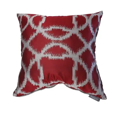 Ikat Red And Silver Cushion Cover 20  | Geometric | Romo • £12.95