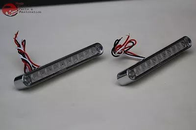 Red LED Clear Lens Turn Signal Tail Light Bars Chrome Bezel Truck Hot Rat Rod • $98.25