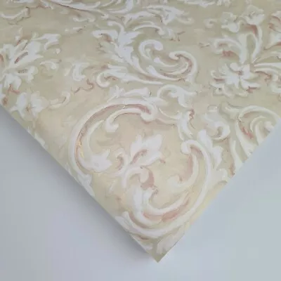 £6.49 • Buy Fine Decor Ivory Champagne Gold Shimmer & Pink White Floral Damask Wallpaper