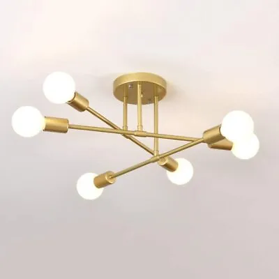 NEW Modern Brass 6 Heads LED Chandelier Pendant Lighting Creative Ceiling Lights • $48.98