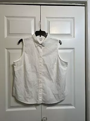 NWT J.Crew J Crew Sleeveless Button Front Top Size XL White • $9.98