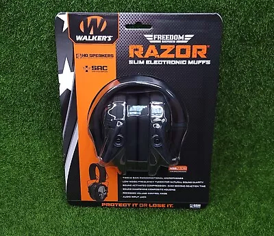 Walkers Game Razor Freedom Slim Electronic Earmuffs Punisher - GWP-RSEMFS-PUN • $54.95