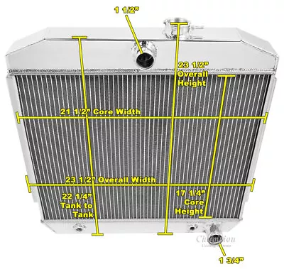 1955 1956 1957 Chevy Bel-Air V8 Mount Champion 2 Row Aluminum Radiator EC5057 • $208