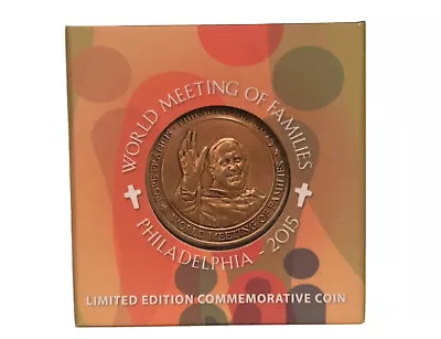 Limited Edition World Meeting Of Families Philadelphia 2015 Coin Pope Francis • $50