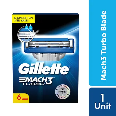 Gillette Mach Turbo 3 Shaving Blades (Pack Of 6 Cartridges) Freee Shipping • $44