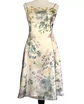 Vtg Jessica McClintock Bridal Sz 10 Floral Fit Flare Dress Cottagecore Romantic • $75