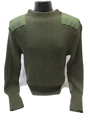 Usmc Military Od Green 100% Wool Sweater Commando Shirt Olive Drab Wooly Pully • $38.95